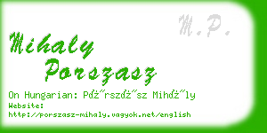 mihaly porszasz business card